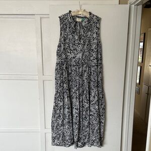 Maeve by Anthropologie :: Marya Tiered Black White Maxi Dress Black 2XL
